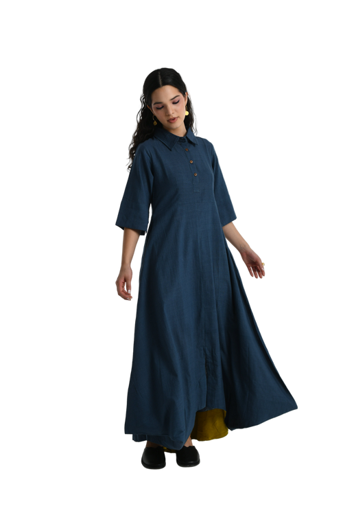 Collar Side Cowl Dress