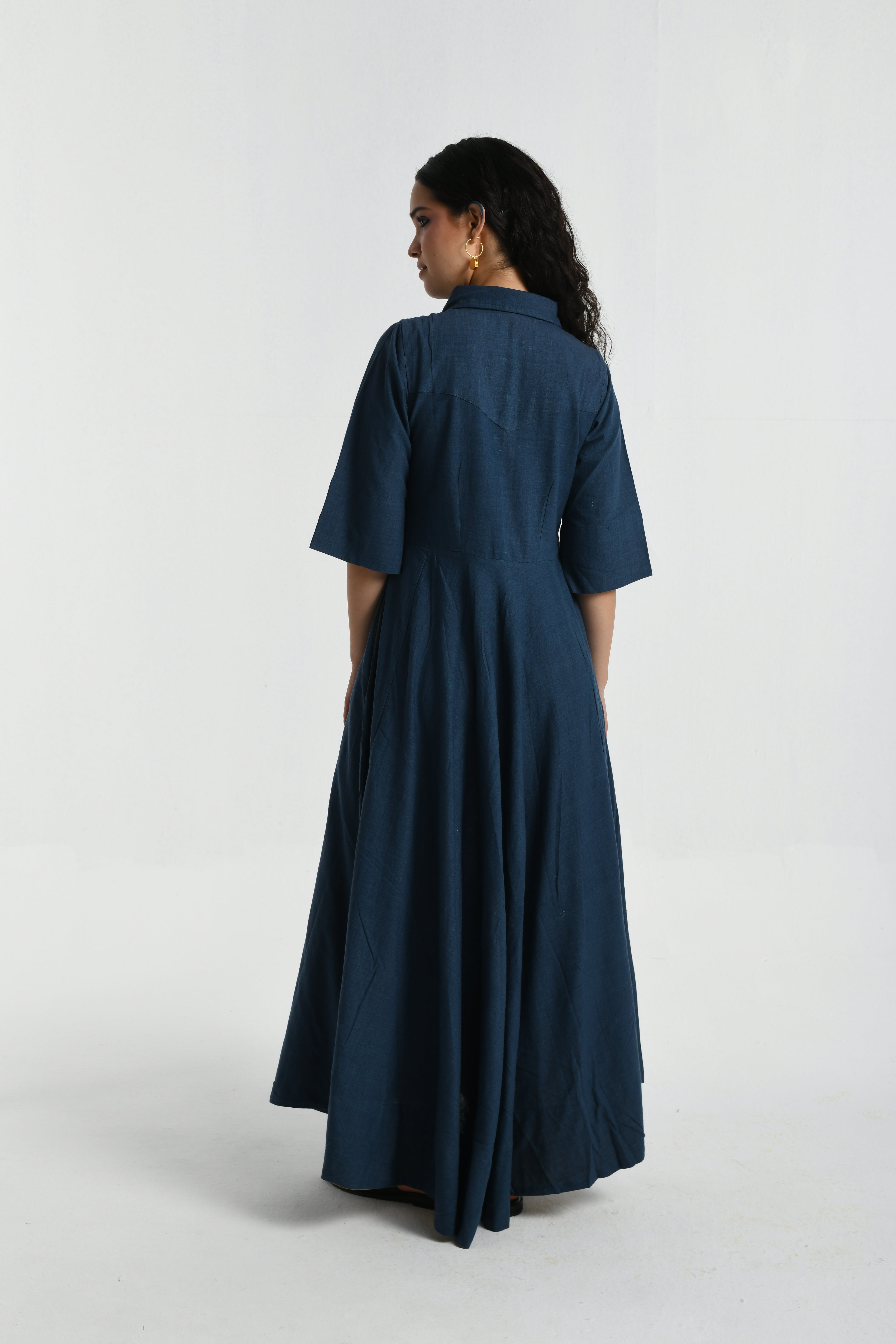 Collar Side Cowl Dress