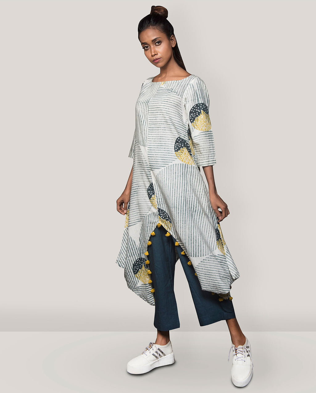 Boat Neck V Dress With Pants