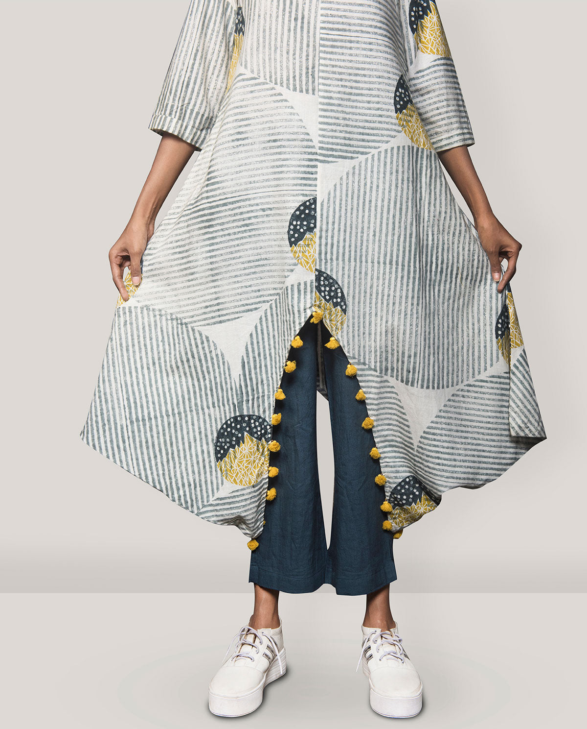 Boat Neck V Dress With Pants