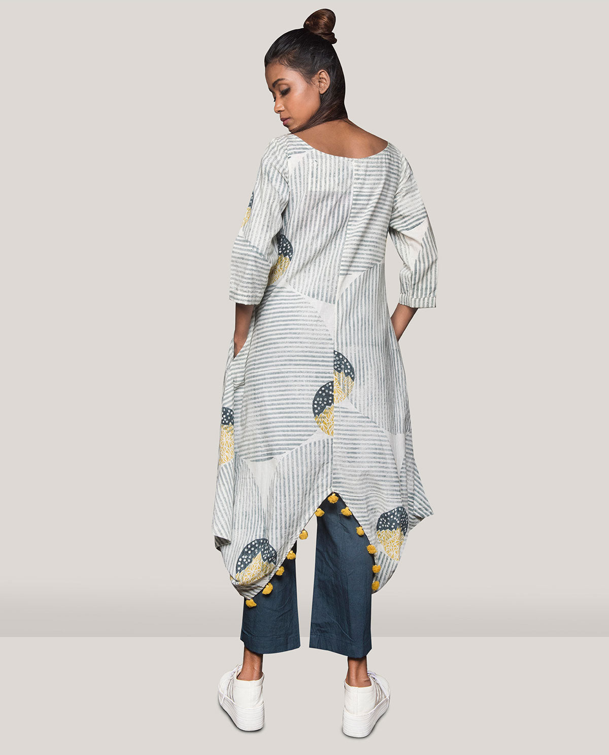 Boat Neck V Dress With Pants