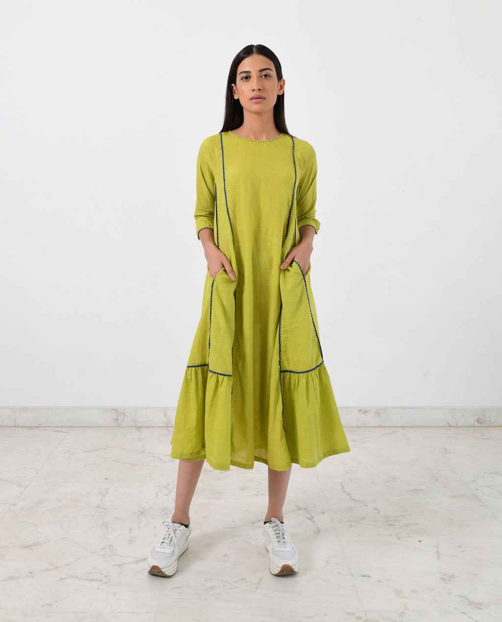 Contrasing Paneled Dress