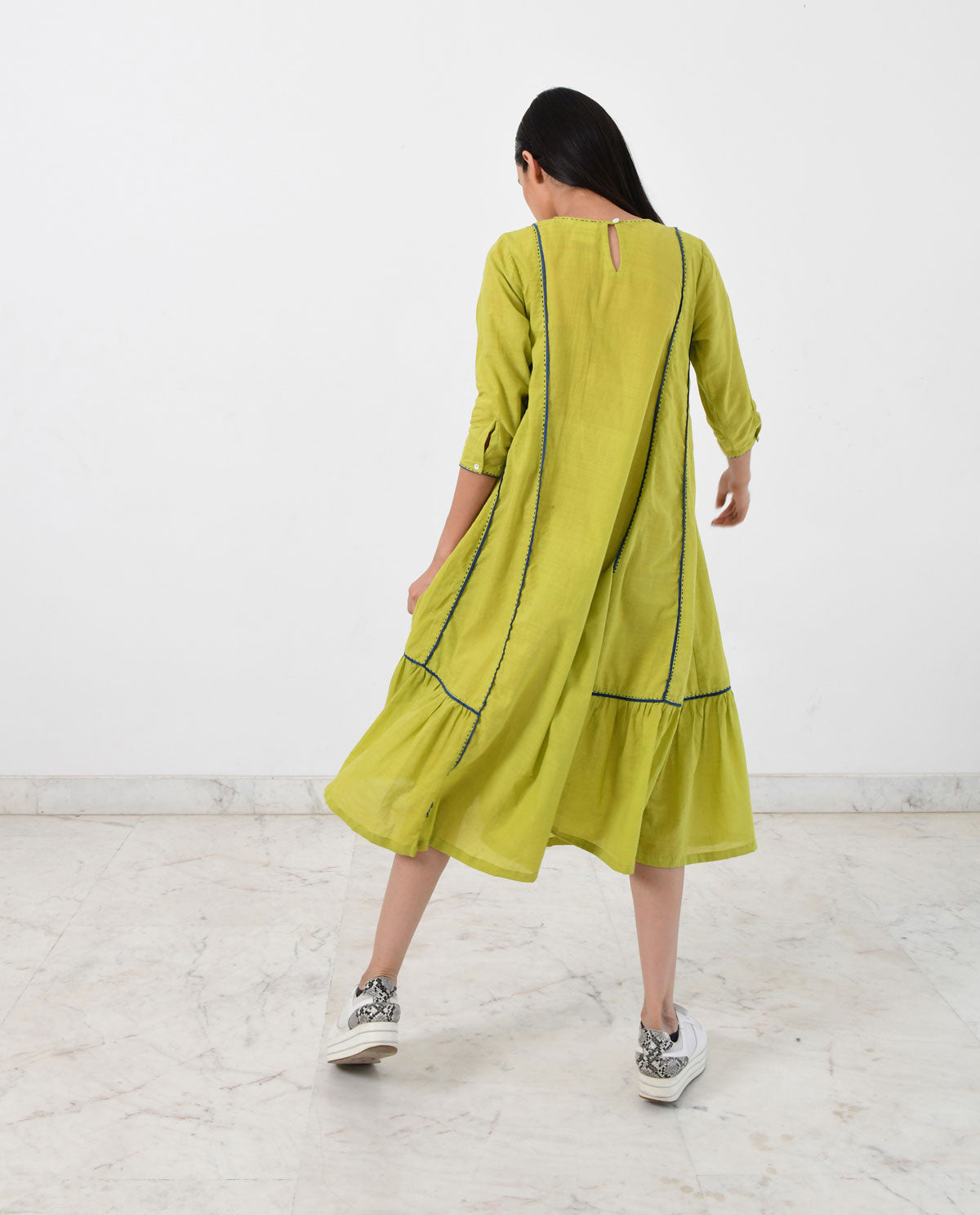 Contrasing Paneled Dress