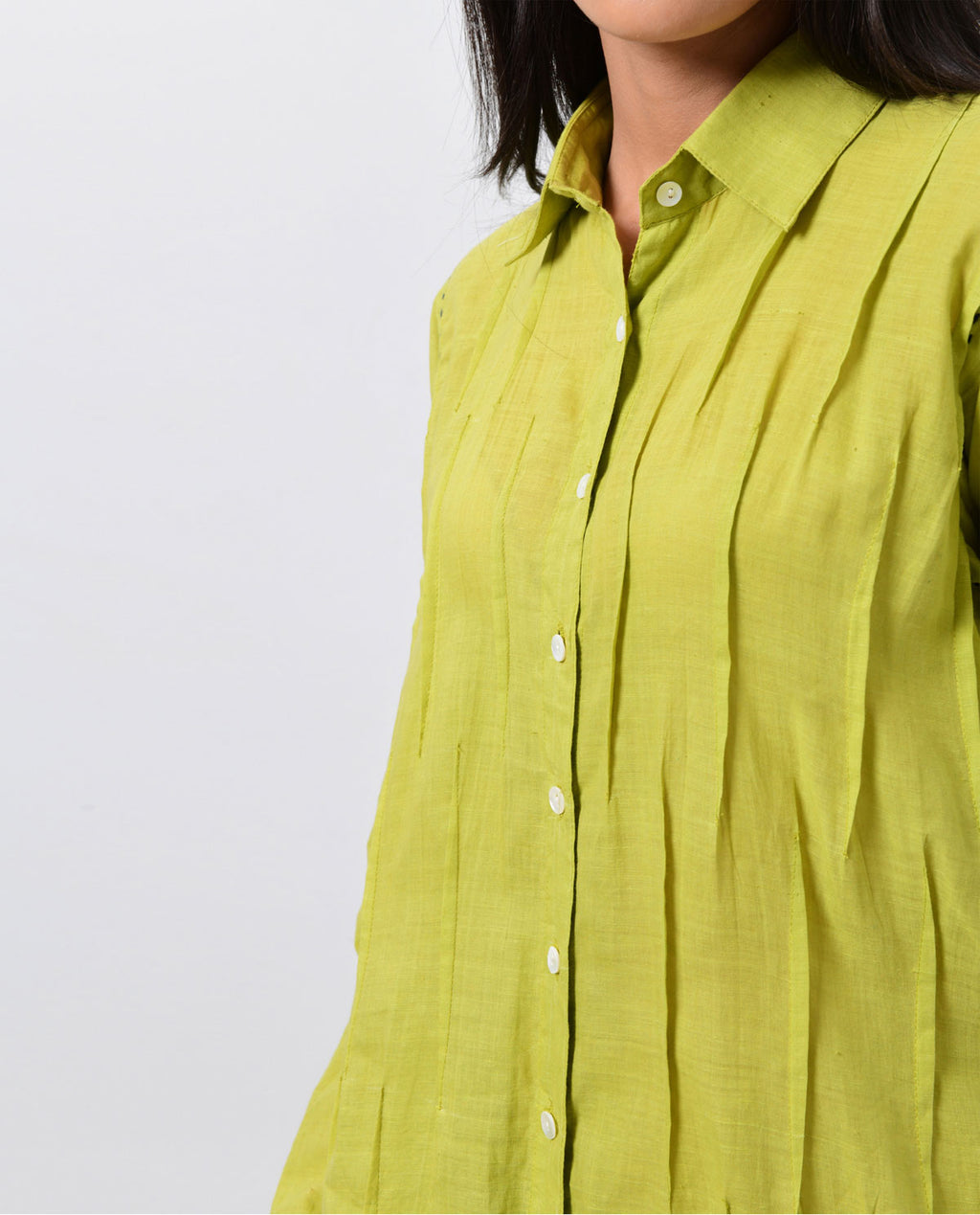 Green Pleated Kurta