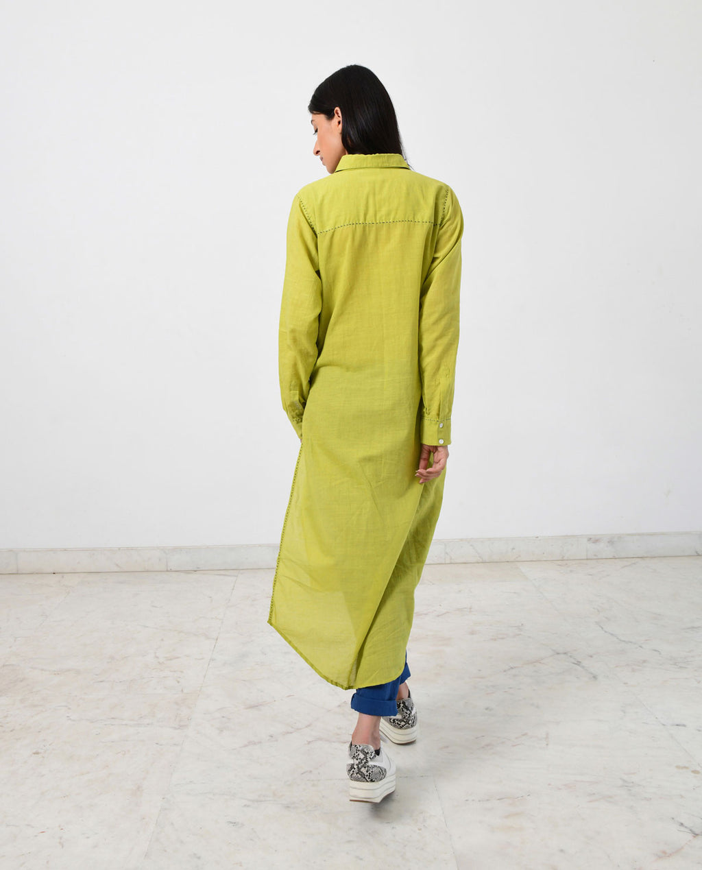 Green Pleated Kurta