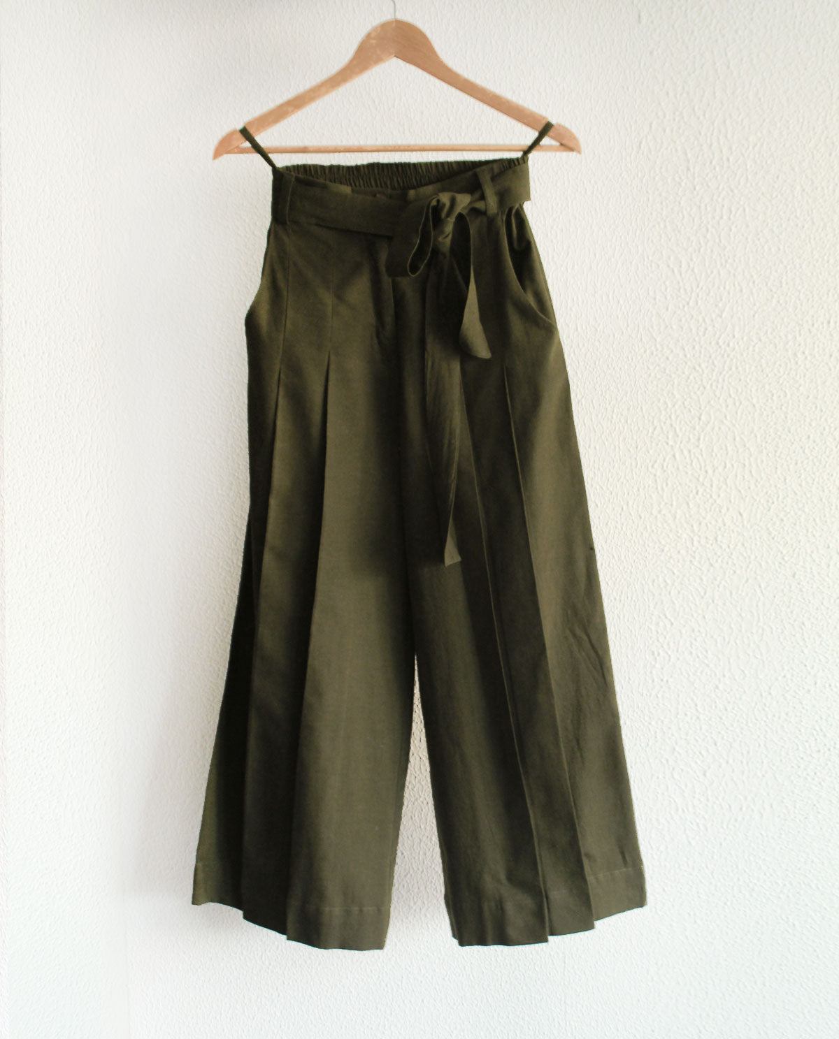 Olive Pleated Pants