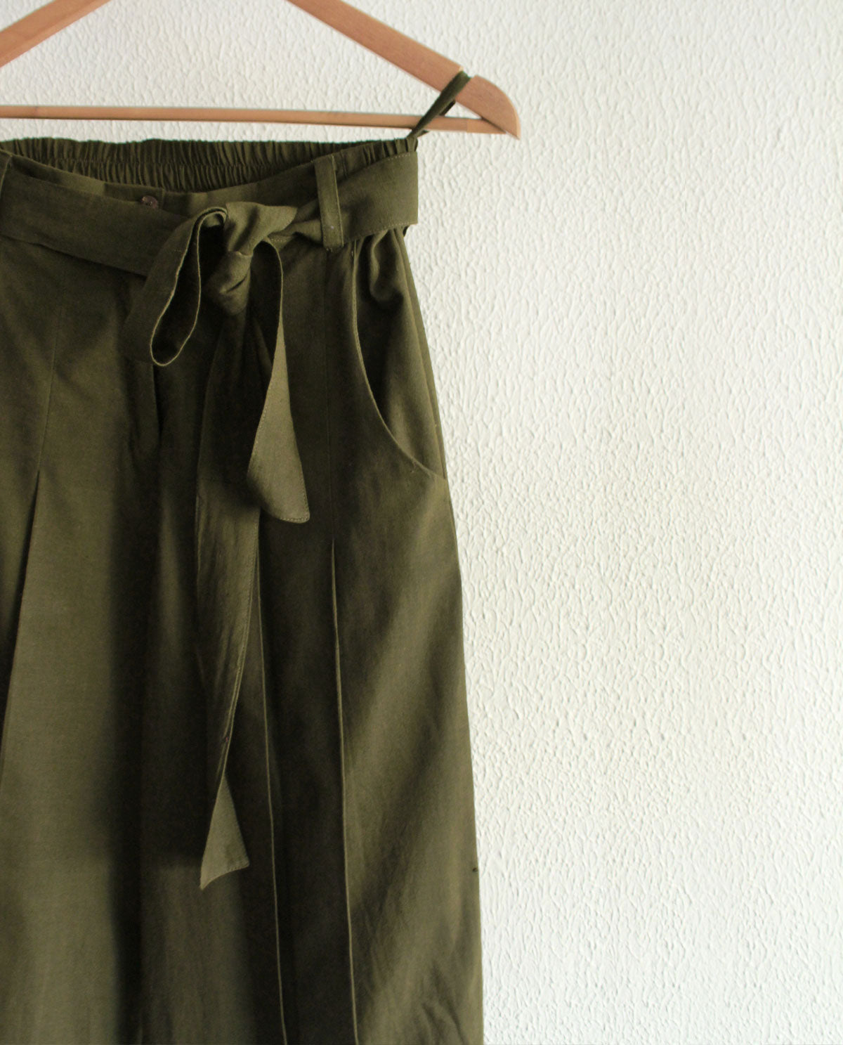Olive Pleated Pants