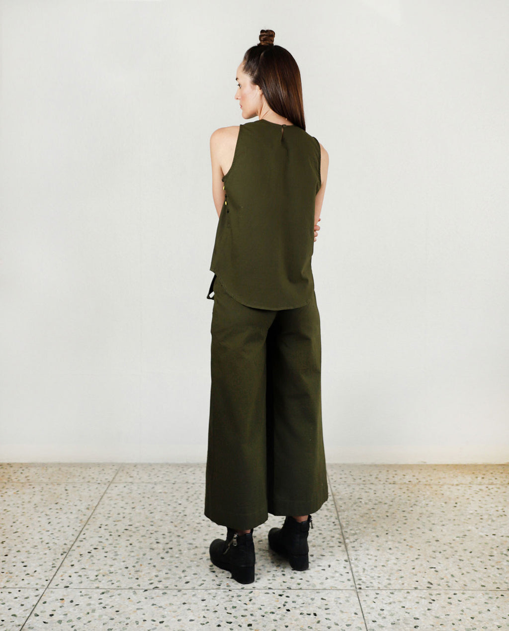 Side Buttoned Solid Top